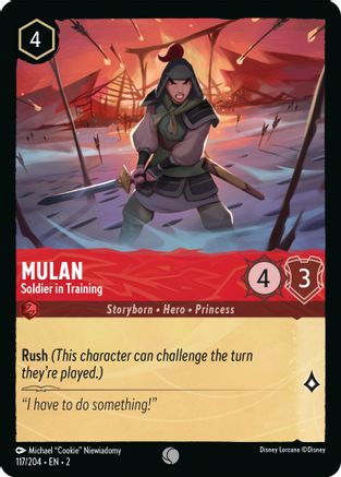 (117/204)  Mulan - Soldier in Training - Rise of the Floodborn  Cold Foil