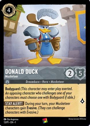 (013)  Donald Duck - Musketeer - Disney Lorcana Promo Cards  Normal