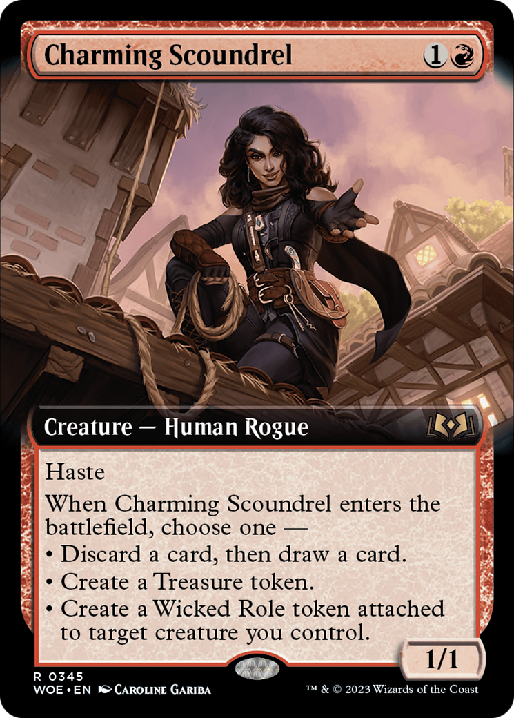 Charming Scoundrel (Extended Art)  (WOE-345) - Wilds of Eldraine: (Extended Art) Foil