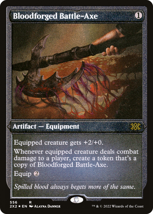 Bloodforged Battle-Axe (2X2-556) - Double Masters 2022 Etched Foil