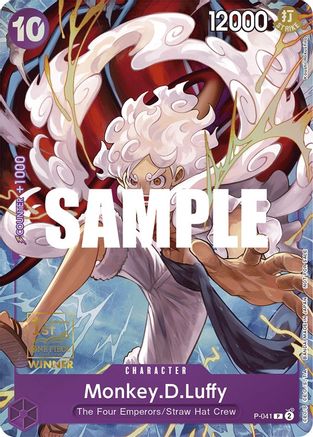 (P-041) Monkey.D.Luffy (041) (1st Anniversary Tournament) - One Piece Promotion Cards Foil