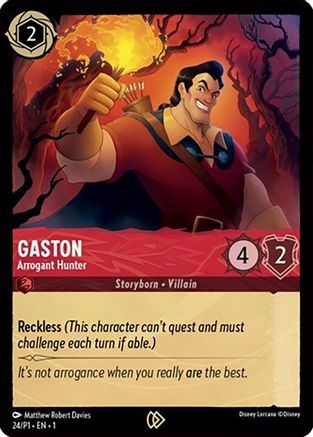 Gaston - Arrogant Hunter (24) - Disney Lorcana Promo Cards Cold Foil