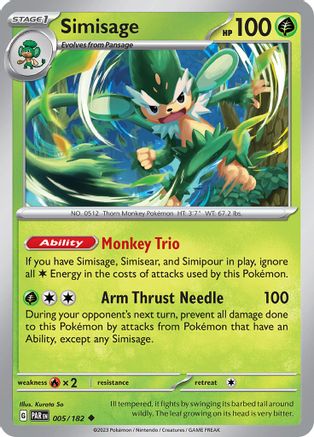 Simisage (5/182) - SV04 Paradox Rift Reverse Holofoil - Uncommon