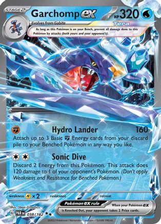 Garchomp ex (38/182) - SV04 Paradox Rift Holofoil - Double Rare