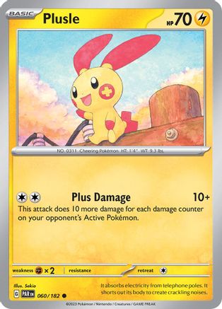 Plusle (60/182) - SV04 Paradox Rift Reverse Holofoil - Common