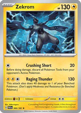 Zekrom (66/182) - SV04 Paradox Rift Holofoil - Rare