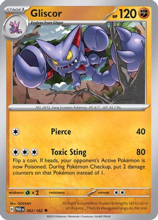 Gliscor (92/182) - SV04 Paradox Rift Reverse Holofoil - Uncommon