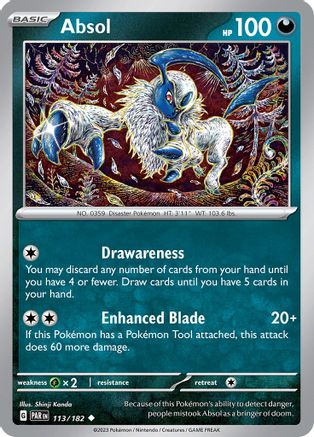 Absol - 113/182 - SV04 Paradox Rift Reverse Holofoil - Uncommon