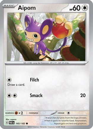 Aipom (145/182) - SV04 Paradox Rift Reverse Holofoil - Common