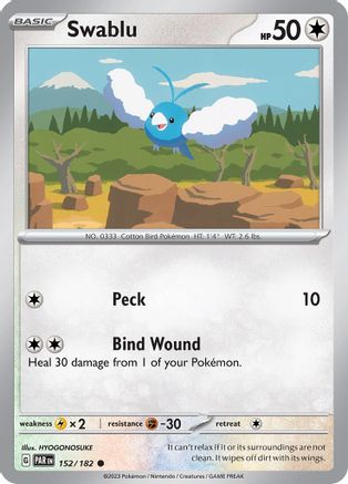 Swablu (152/182) - SV04 Paradox Rift Reverse Holofoil - Common
