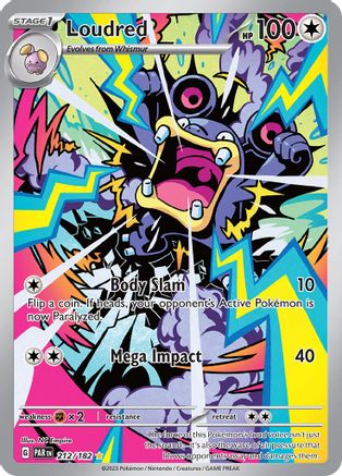 Loudred (212/182) - SV04 Paradox Rift Holofoil - Illustration Rare