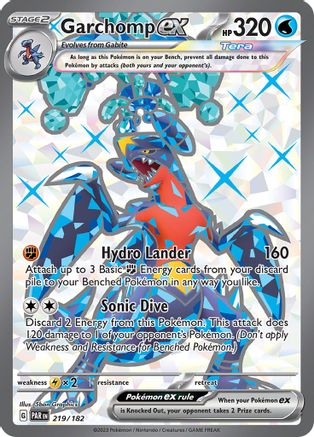 Garchomp ex (219/182) - SV04 Paradox Rift Holofoil - Ultra Rare
