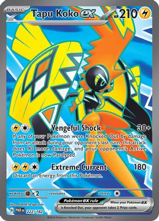 Tapu Koko ex - 222/182 222 - SV04 Paradox Rift Holofoil