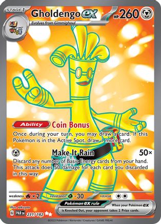 Gholdengo ex (231/182) - SV04 Paradox Rift Holofoil - Ultra Rare