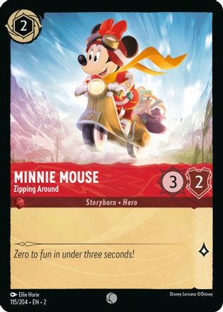(115/204)  Minnie Mouse - Zipping Around - Rise of the Floodborn  Cold Foil