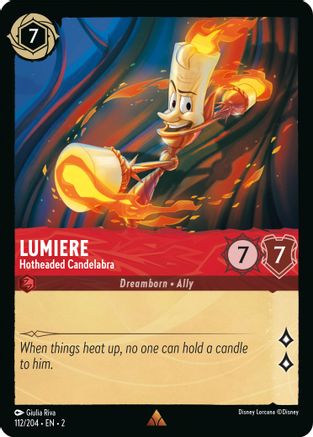 (112/204)  Lumiere - Hotheaded Candelabra - Rise of the Floodborn  Cold Foil