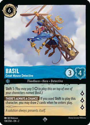 (138/204)  Basil - Great Mouse Detective - Rise of the Floodborn  Cold Foil