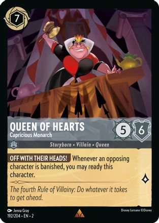 Queen of Hearts - Capricious Monarch (192/204) - Rise of the Floodborn Cold Foil