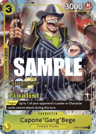 (OP04-100) Capone"Gang"Bege (CS 2023 Top Players Pack) [Finalist] - One Piece Promotion Cards Nonfoil
