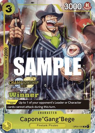 (OP04-100) Capone"Gang"Bege (CS 2023 Top Players Pack) [Winner] - One Piece Promotion Cards Nonfoil