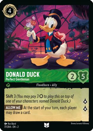 (077/204)  Donald Duck - Perfect Gentleman - Rise of the Floodborn  Cold Foil
