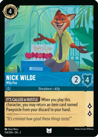 (154/204)  Nick Wilde - Wily Fox - Rise of the Floodborn  Cold Foil