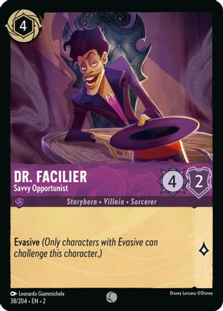 (038/204)  Dr. Facilier - Savvy Opportunist - Rise of the Floodborn  Cold Foil