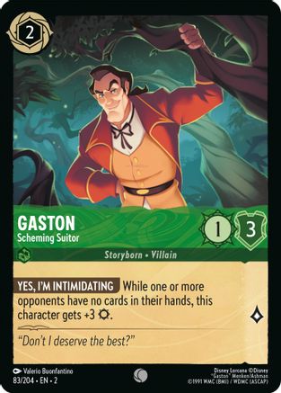 (083/204)  Gaston - Scheming Suitor - Rise of the Floodborn  Cold Foil