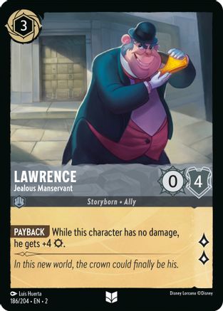 (186/204)  Lawrence - Jealous Manservant - Rise of the Floodborn  Cold Foil