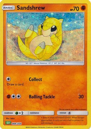 Sandshrew 8 - Trading Card Game Classic Holofoil