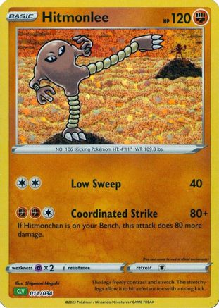 Hitmonlee (11/034) - Trading Card Game Classic Holofoil - Classic Collection