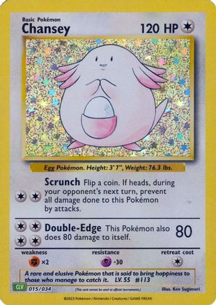 Chansey (15/034) - Trading Card Game Classic Holofoil - Classic Collection