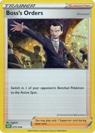 Boss's Orders (CLV) (19/034) - Trading Card Game Classic Holofoil - Classic Collection