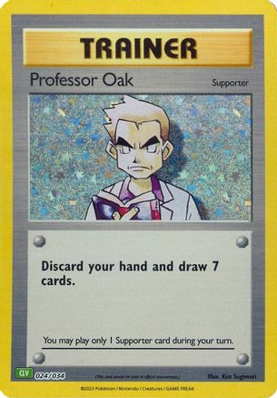 Professor Oak (CLV) - 024/034 - Trading Card Game Classic Holofoil