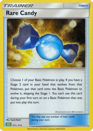 Rare Candy (CLV) - 025/034 - Trading Card Game Classic Holofoil