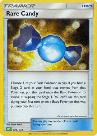 Rare Candy (CLV) (25/034) - Trading Card Game Classic Holofoil - Classic Collection