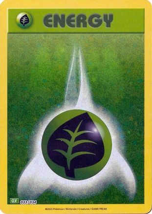 Basic Grass Energy 33 - Trading Card Game Classic Holofoil