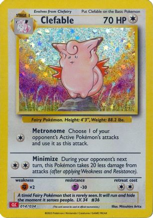 Clefable (14/034) - Trading Card Game Classic Holofoil - Classic Collection