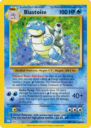 Blastoise (3/034) - Trading Card Game Classic Holofoil - Classic Collection