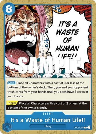 (OP05-058) It's a Waste of Human Life!! - Awakening of the New Era Normal