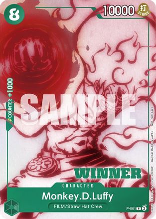 (P-061) Monkey.D.Luffy (Starter Deck 11: Uta Deck Battle) [Winner] - One Piece Promotion Cards Foil