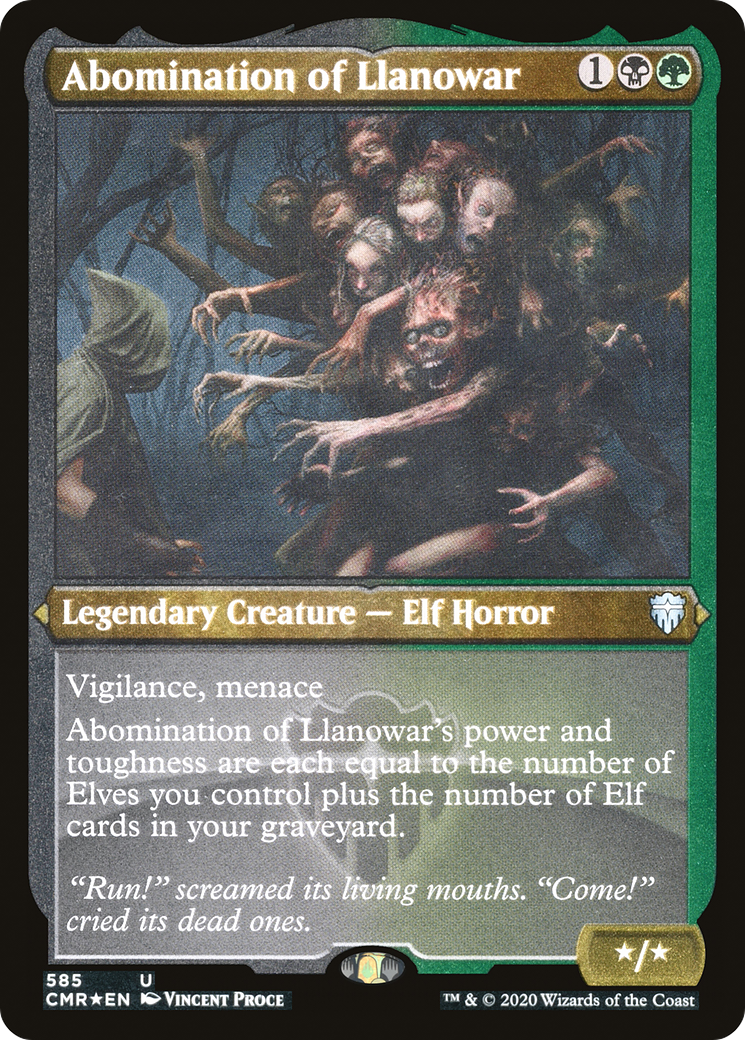 Abomination of Llanowar (CMR-585) - Commander Legends Etched Foil