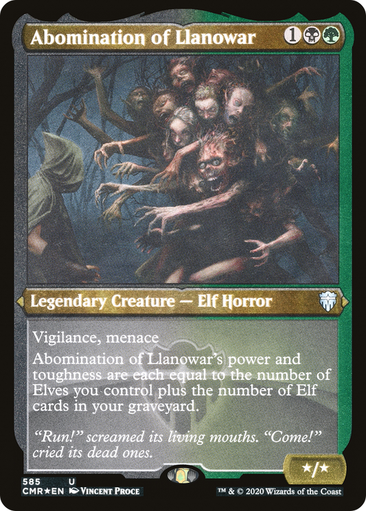 Abomination of Llanowar (CMR-585) - Commander Legends Etched Foil