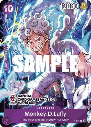 (P-041) Monkey.D.Luffy (041) (BANDAI CARD GAMES Fest 23-24 World Tour) - One Piece Promotion Cards Foil