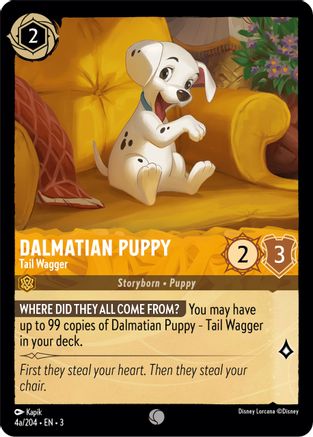 (04a/204)  Dalmatian Puppy - Tail Wagger (4a/204) - Into the Inklands  Normal