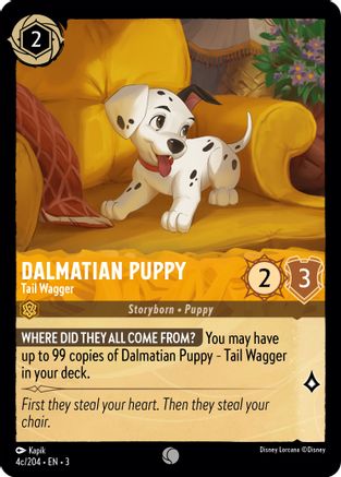 (04c/204)  Dalmatian Puppy - Tail Wagger (4c/204) - Into the Inklands  Normal