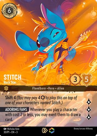 (30) Stitch - Rock Star (Store Championship) - Disney Lorcana Promo Cards Holofoil