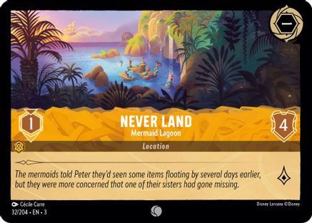 (032/204)  Never Land - Mermaid Lagoon - Into the Inklands  Cold Foil