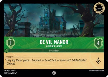 (100/204)  De Vil Manor - Cruella's Estate - Into the Inklands  Cold Foil