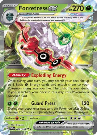 Forretress ex (2/091) - SV Paldean Fates Holofoil - Double Rare